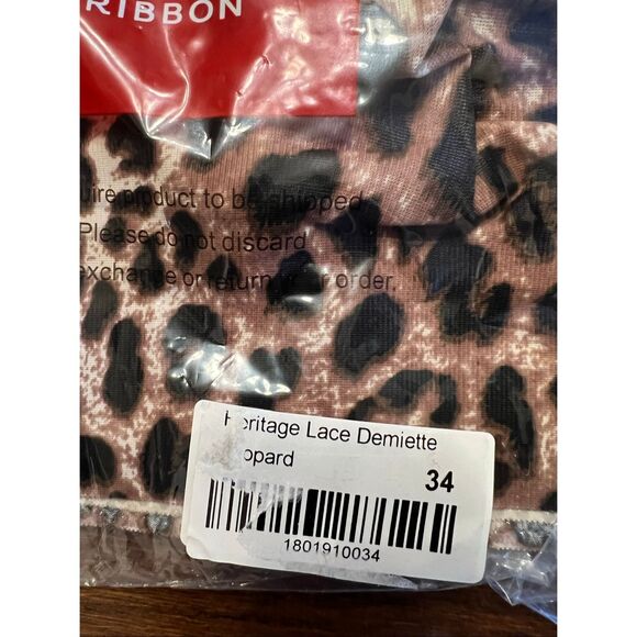 Ruby Ribbon Heritage Lace Demiette Leopard Nwt Size 34 - Picture 3 of 5